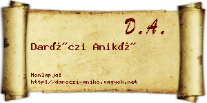 Daróczi Anikó névjegykártya